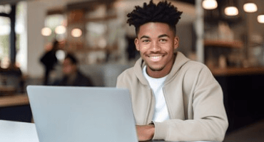 Young man with laptop